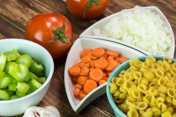 Ingredients for minestone soup.