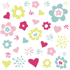 flowers and hearts greeting card