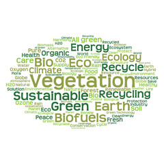 Fototapeta premium Conceptual ecology word cloud isolated