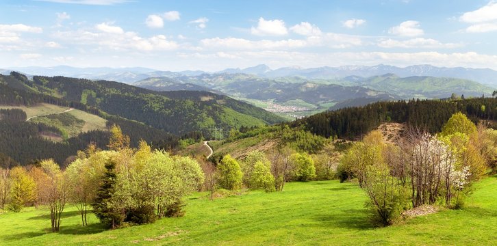 Springtime view from Javorniky to Mala Fatra mountains