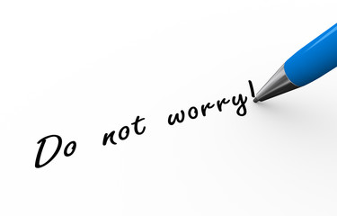 3d pen writing do not worry illustration