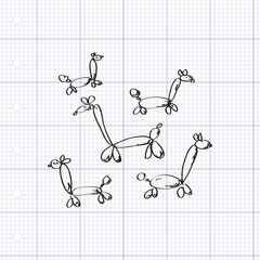 Simple doodle of balloon animals