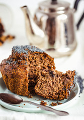 vegan muffins with carob, honey, raisins and poppy seeds, desser