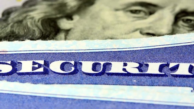 Social security card retirement benefits concept