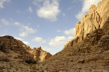 Fototapeta na wymiar Desert mountain morning landscape, Jordan