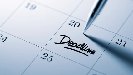 Foto op Plexiglas Closeup of a personal agenda setting an important date written w © xtock