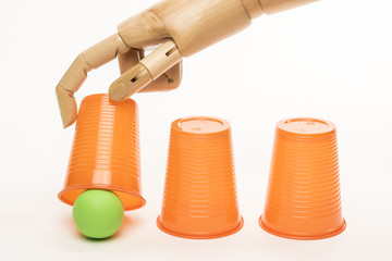Win at the game of monte. On white background.
