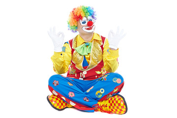 Portrait of a clown isolated on white background