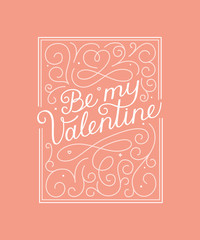 Vector valentine's day greeting card design template with hand-l