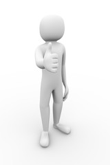 3d man thumb up gesture