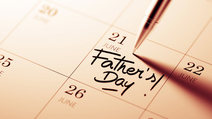 Closeup of a personal agenda setting an important date written w