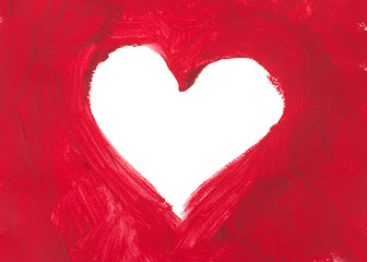 Painted by hand in watercolor or acrylic heart.