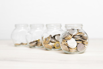 Growing savings in jars.
