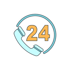 icon phone tube call 24