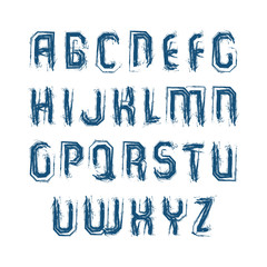 Vector bright calligraphic font, handwritten capital letters
