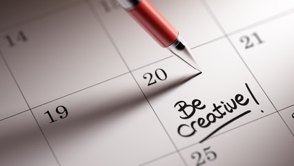 Closeup of a personal agenda setting an important date written w