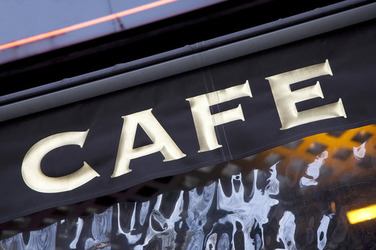 Cafe Sign in Paris, France