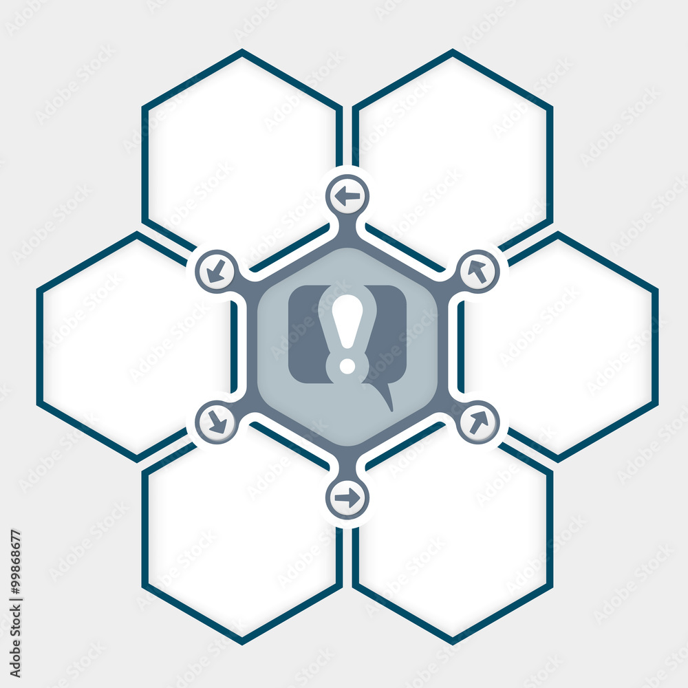 Poster Abstract hexagons for your text and exclamation mark