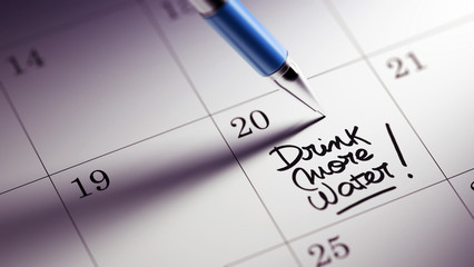 Closeup of a personal agenda setting an important date written w
