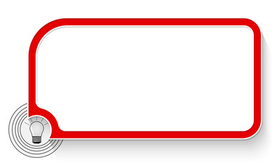 Red text box for your text and bulb symbol