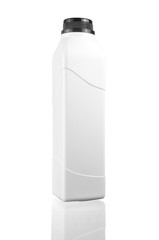white blank square bottle with copy space area and reflection  i