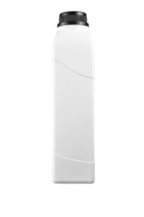 white blank square bottle with copy space area isolated on white