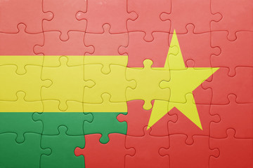 puzzle with the national flag of bolivia and vietnam