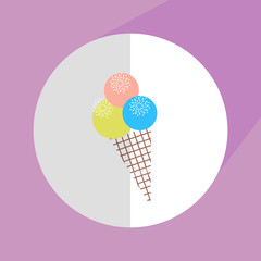Ice cream icon vector pink