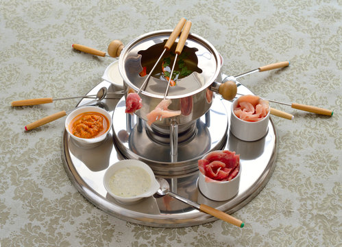 The Chinese fondue with broth