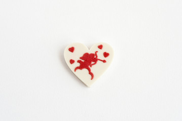 stylish heart cookie with cupid and arrow isolated for valentine