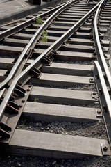 Close up of Railroad Track Curve