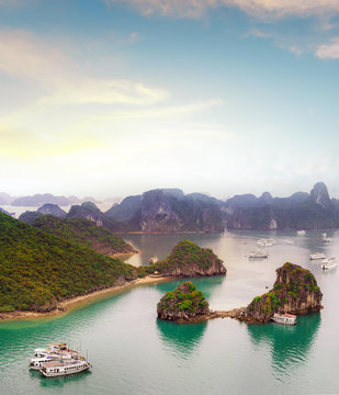 Amazing travel destination in Asia - Halong Bay exotic sea and islands in northern Vietnam