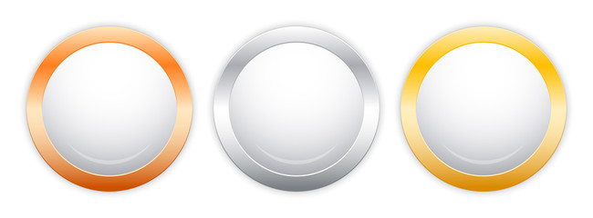 Round button. Vector sticker