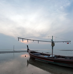 Fishing boat and morning silence peaceful photography