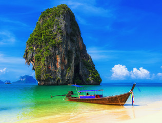 Thailand exotic tropical island landscape and sandy beach