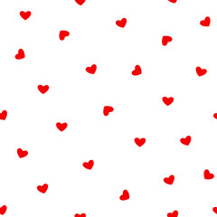 seamless heart pattern on white background, vector