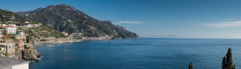 Fototapeta na wymiar Amalfi coast between Naples and Salerno. Italy