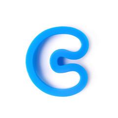 Single C letter form isolated