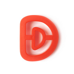 Single D letter form isolated