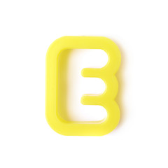 Single E letter form isolated