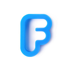 Single F letter form isolated