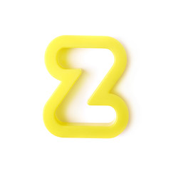Single Z letter form isolated