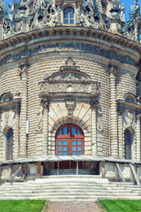 window and decorations of Znamensky church in Dubrovitsy, Russia