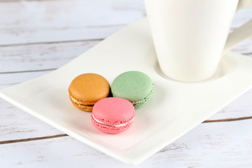 Colored french macarons