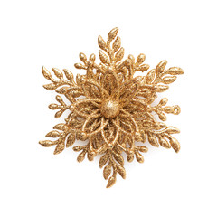 Golden Christmas decoration star isolated 