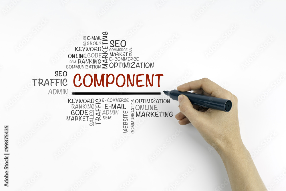 Canvas Prints hand with marker writing component word cloud, security concept