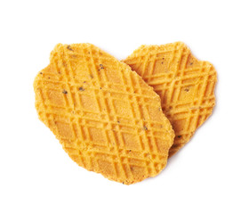 Heart shape made of cookies isolated