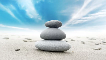 Fotobehang Zen Calm zen meditate background with rock pyramid  © Banana Republic