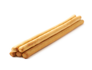 Pile of bread sticks isolated