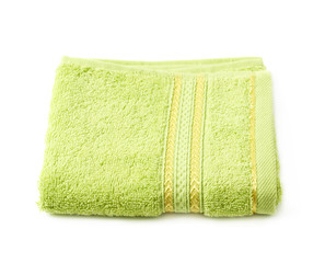 Single terry cloth towel isolated